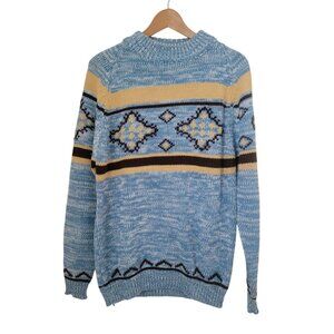 Vintage National Shirt Coast To Coast Alpine Collection Acrylic Ski Sweater Sz M